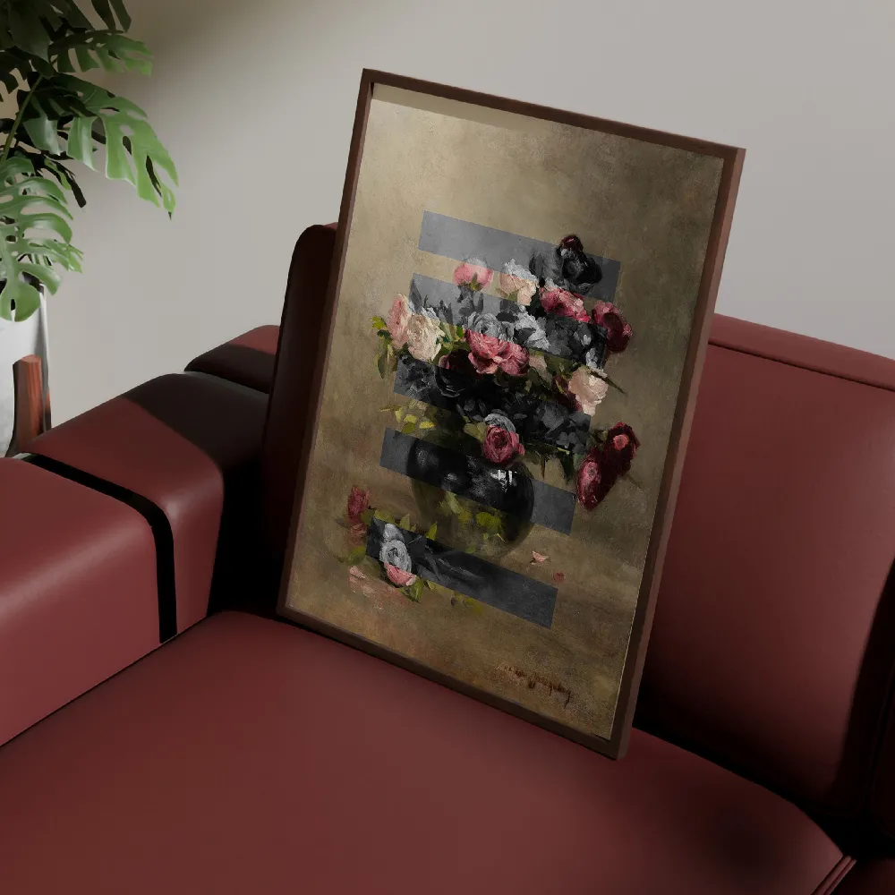 Bouquet of Vintage Oil Painting Flowers