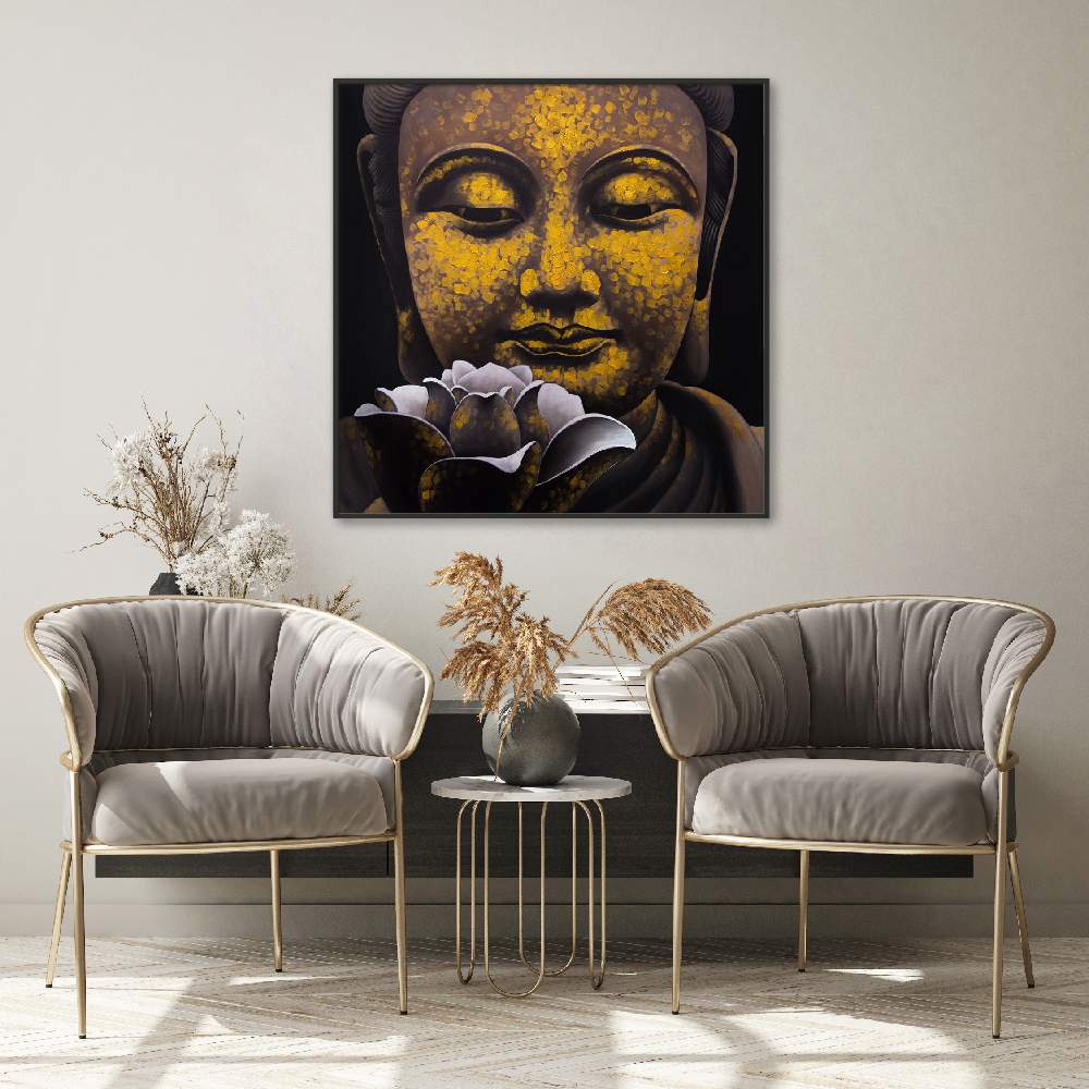 THE ETERNAL SMILE OF BUDDHA AND HIS LOTUS