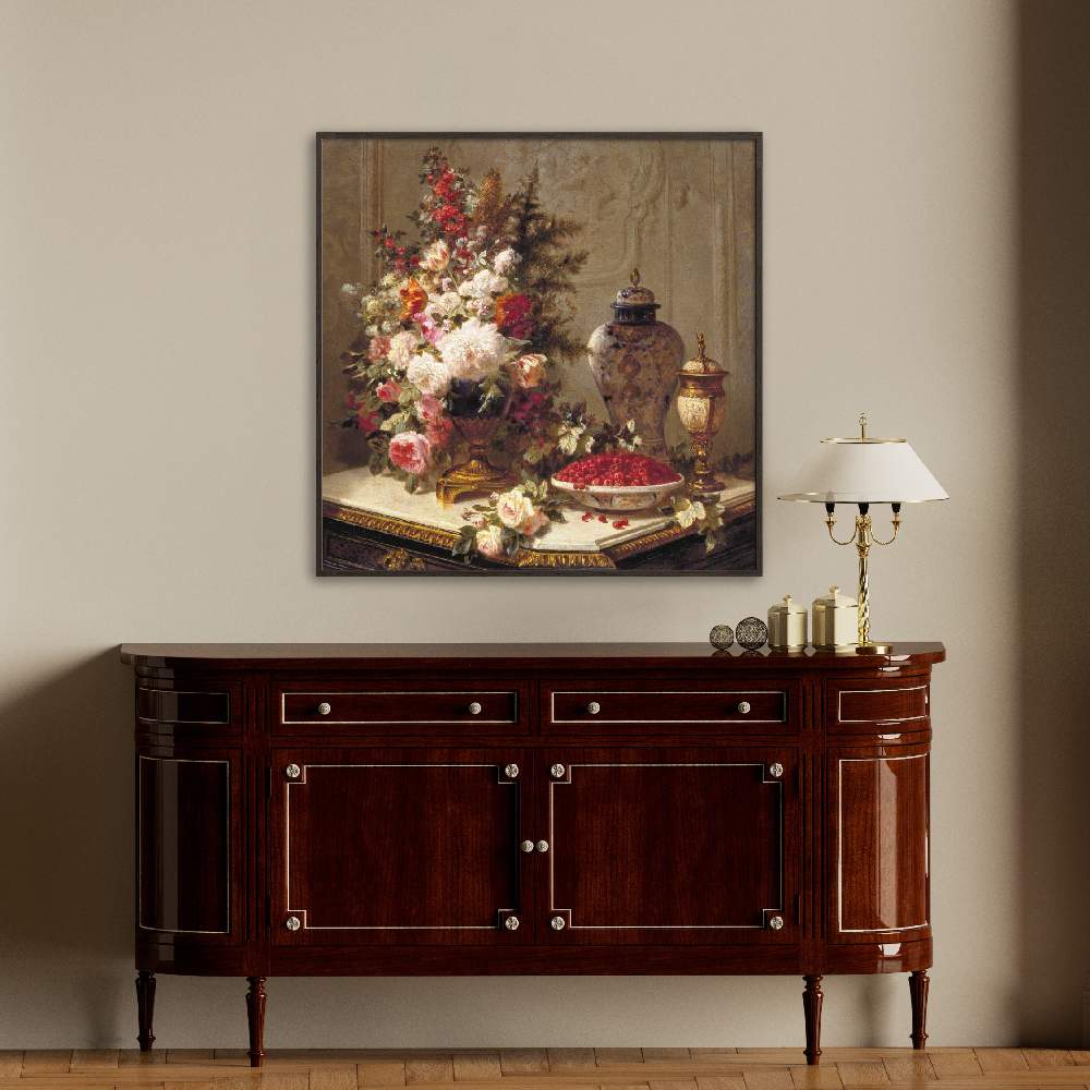 Floral composition on a table