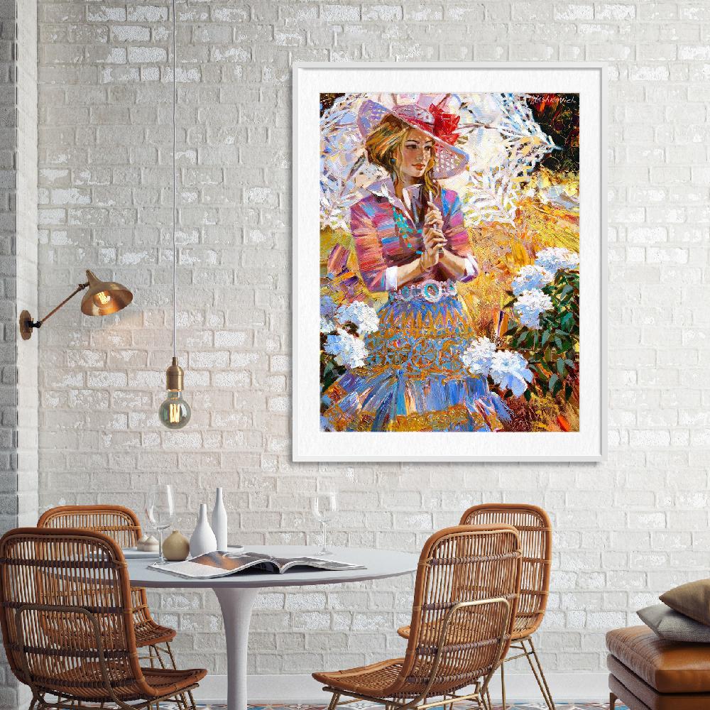 Girl with an openwork umbrella