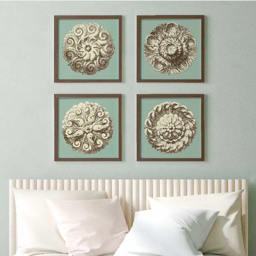 Celadon and Mocha Rosette