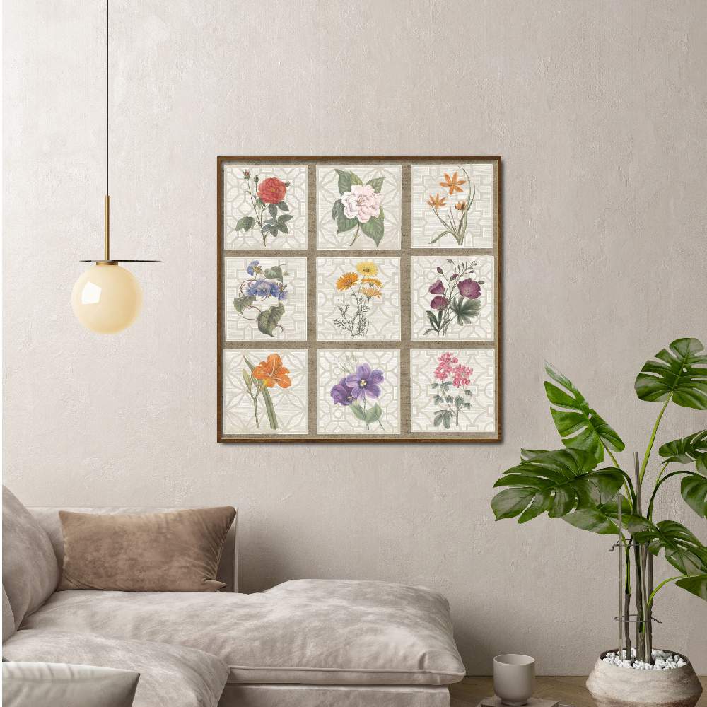 Etching Flower Tile