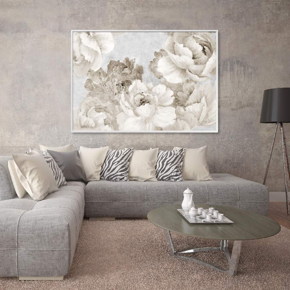 White Neutral Floral Chic